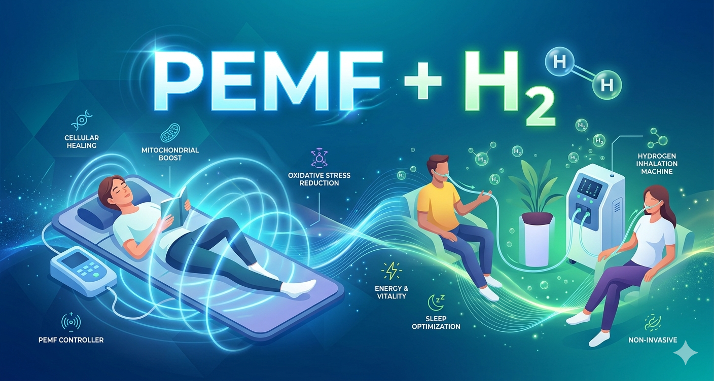 pulsed electromagnetic field therapy and molecular hydrogen inhalation combination functional medicine